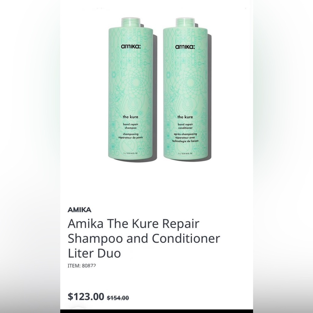 (2) Amika The Kure Conditioner Liter Bottles - Picture 2 of 5